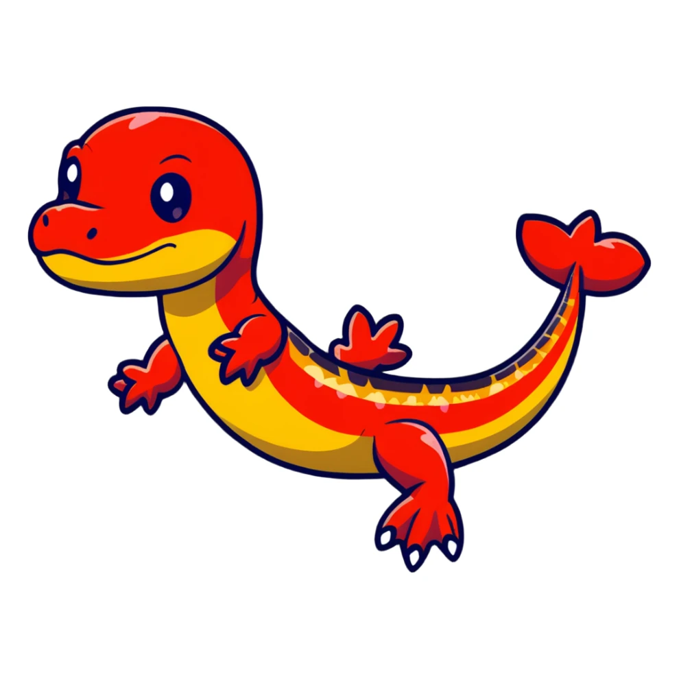 salamander black with fiery red flashes on the scales sticker