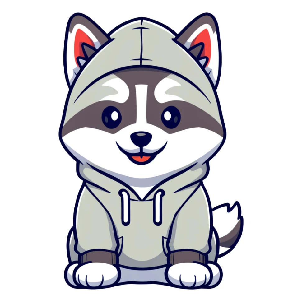 Husky wearing hoodie  sticker