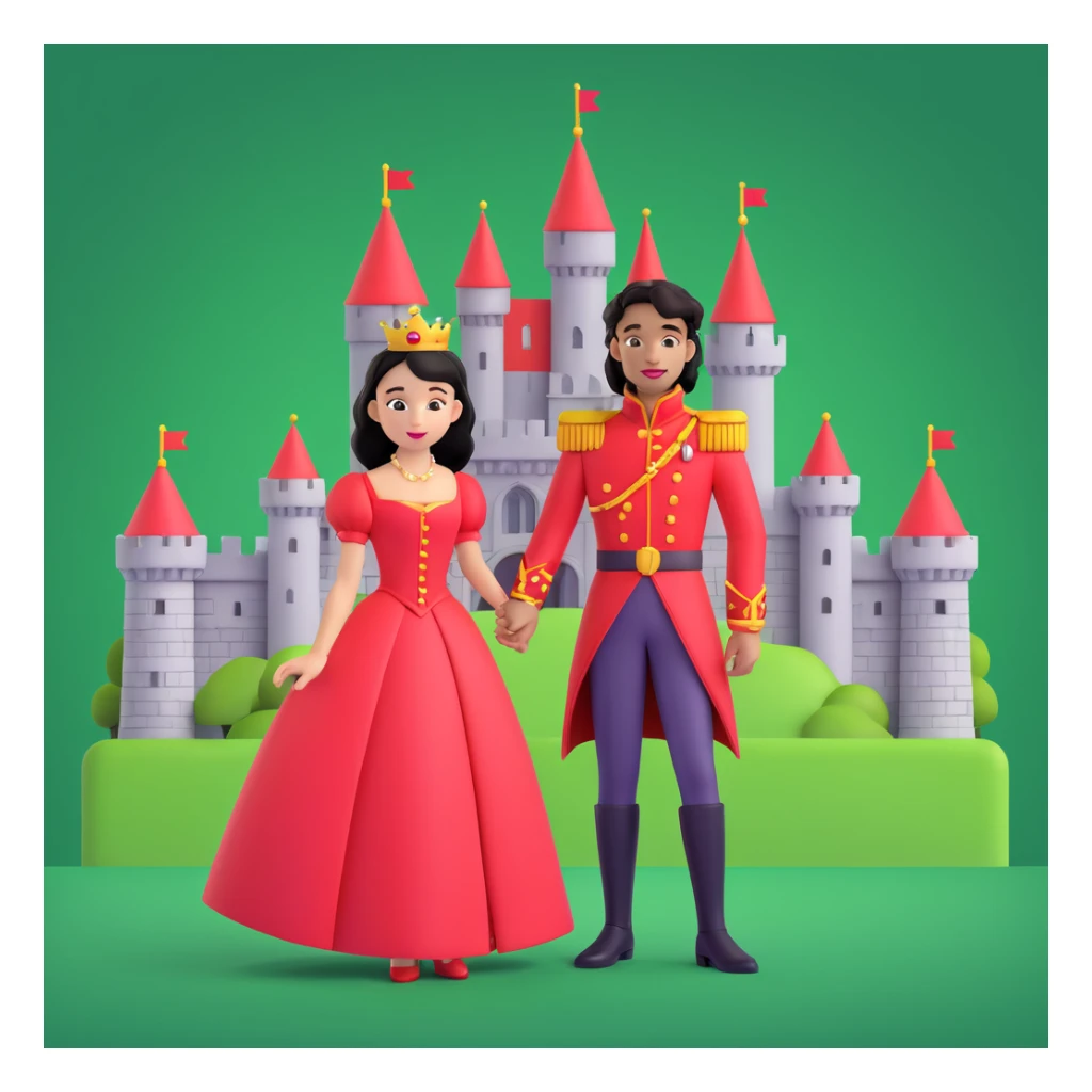 prince in red dress, royal castle background sticker