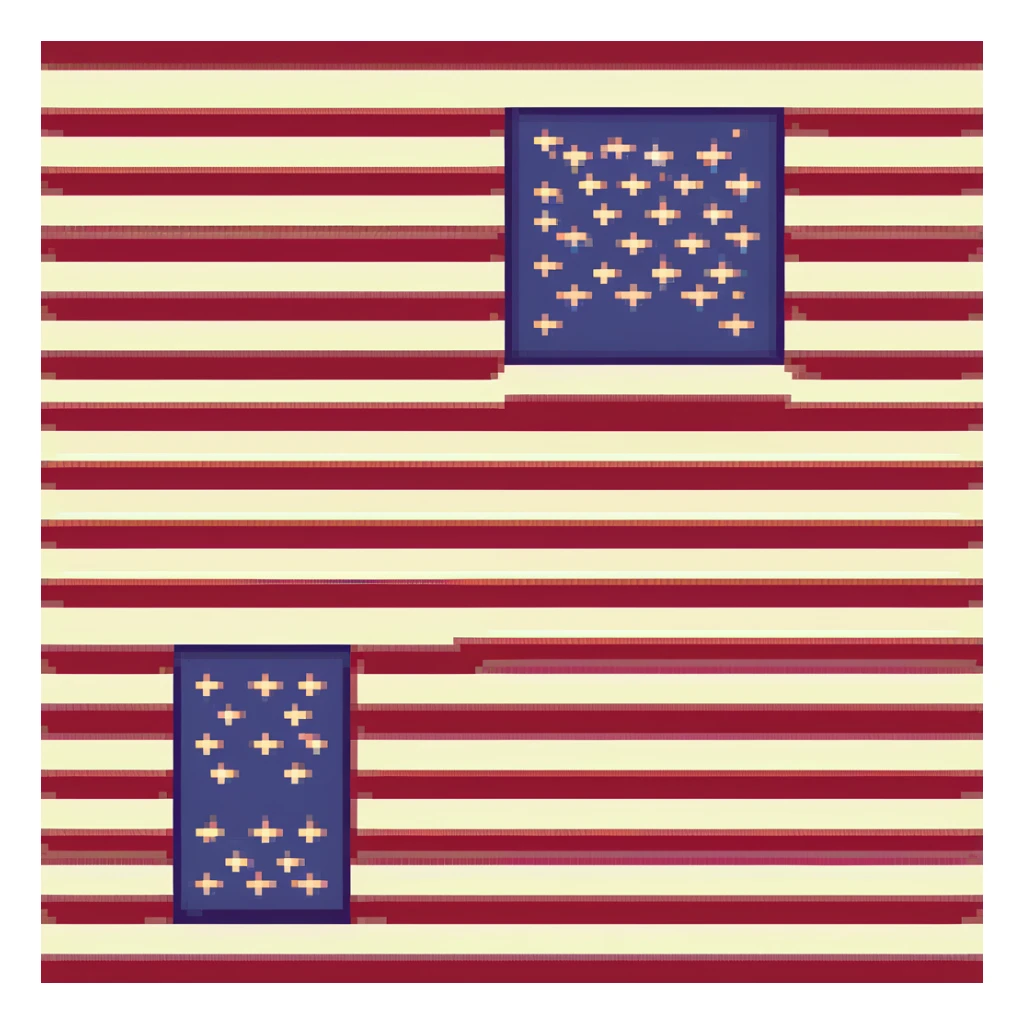 American flag with stars and stripes sticker