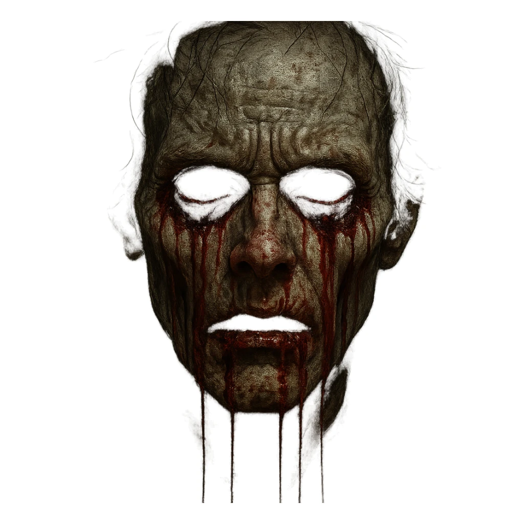 face with bleeding eyes, horror style, detailed, dramatic lighting sticker