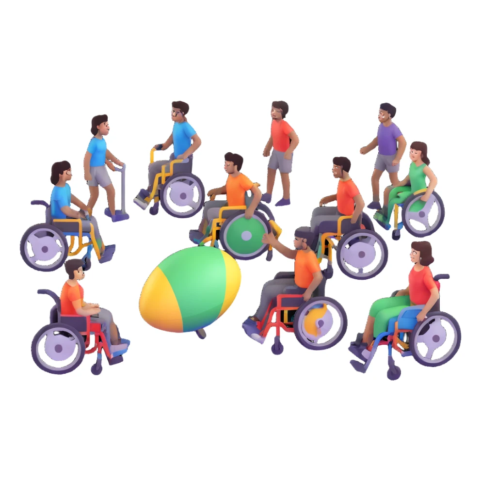 group of diverse people in an accessible activity space sticker