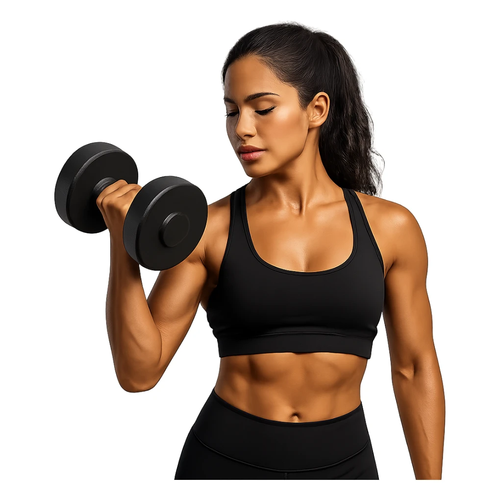 tan brunette woman lifting weights, variation 3 sticker