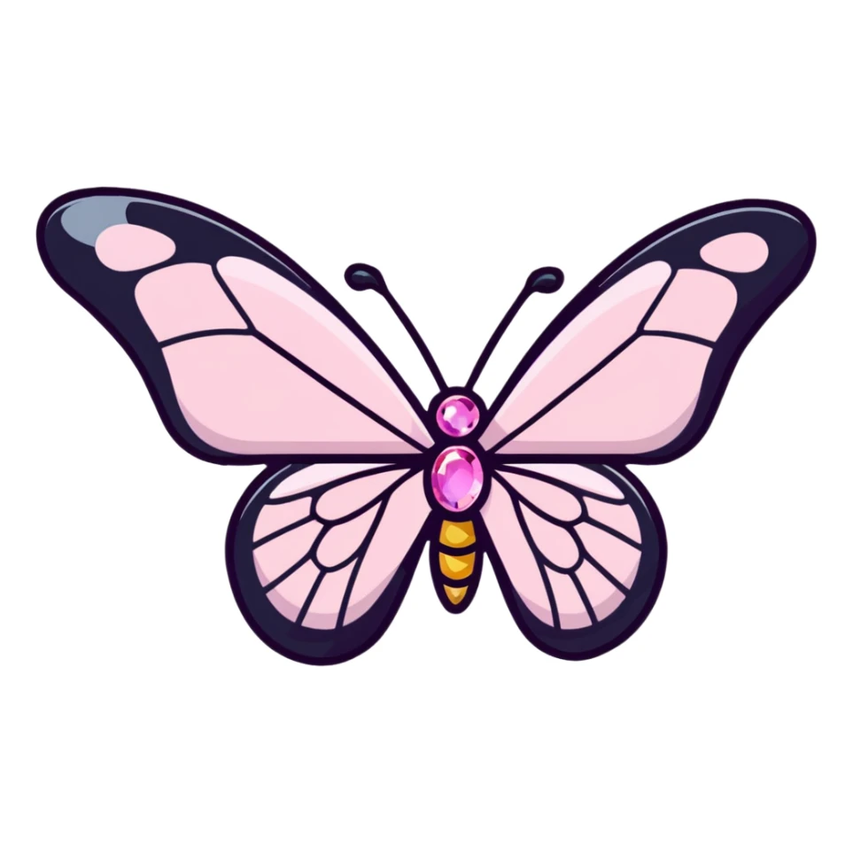 Light pink rainbow glass crystal butterfly sticker
