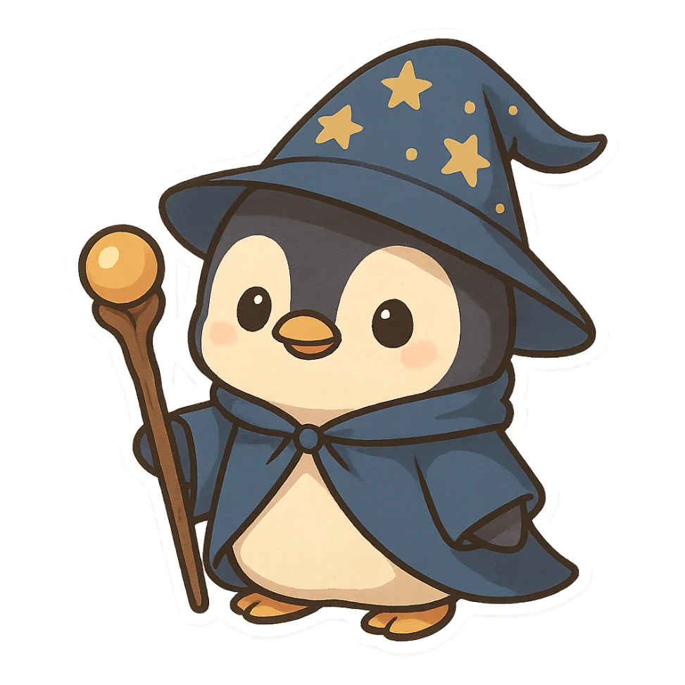 Penguin Wizard sticker
