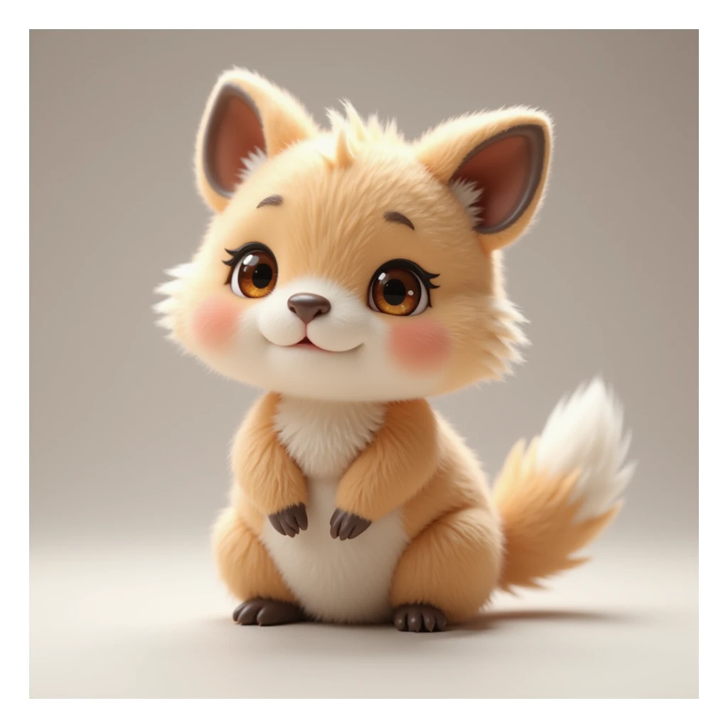 chiikawa character, realistic fur texture, gentle lighting, cute expression, minimal background sticker