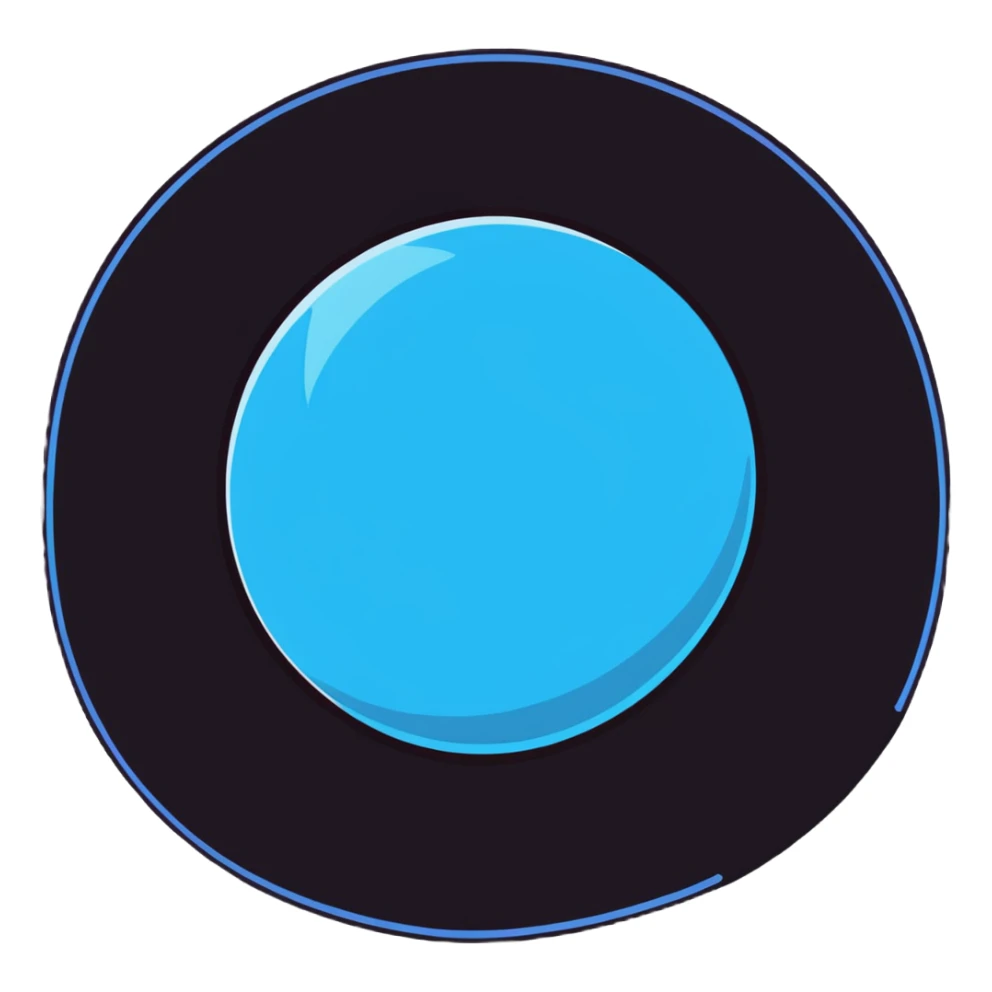 A glowing blue scrying orb with mystical fog inside sticker
