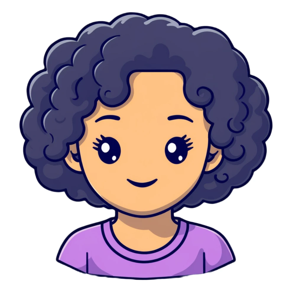 pretty black girl with curly hair sticker