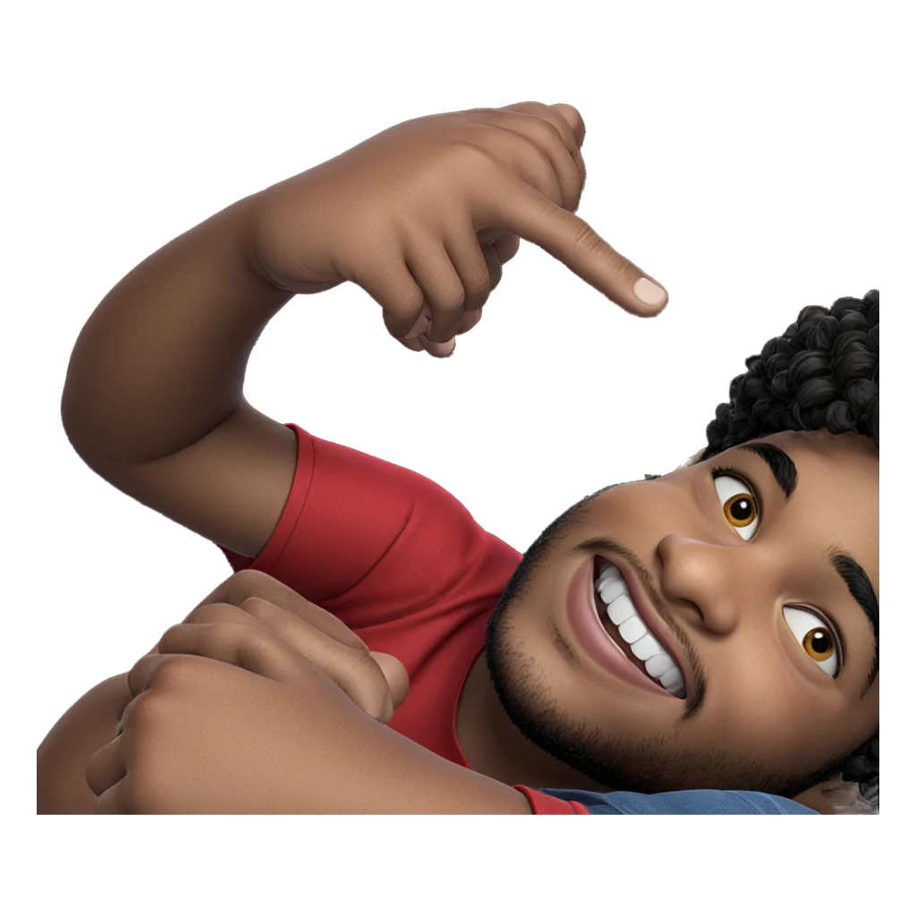 smiling boy in red shirt sticker