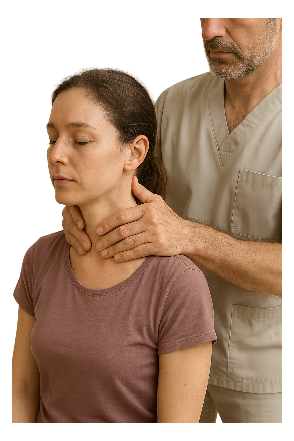 Donna dall'osteopata per il suo problema alla cervicale sticker