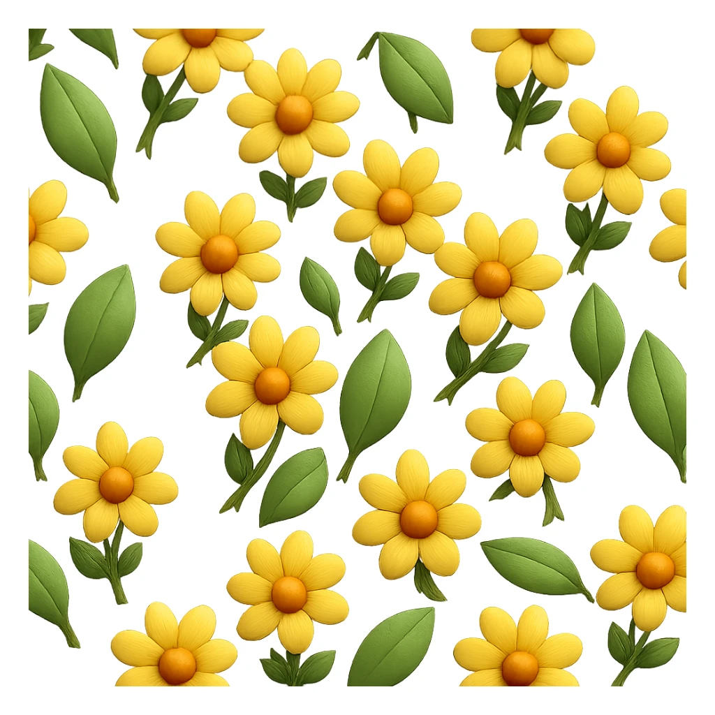 Make the dandelions more volumetric with added depth and realistic shadows, while preserving the iOS emoji style and transparent background. sticker