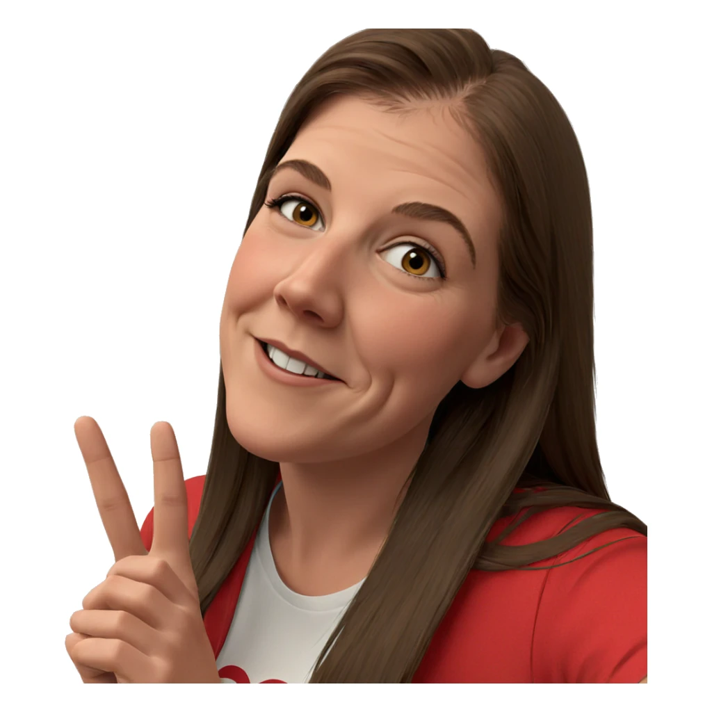 smiling girl with brown hair sticker