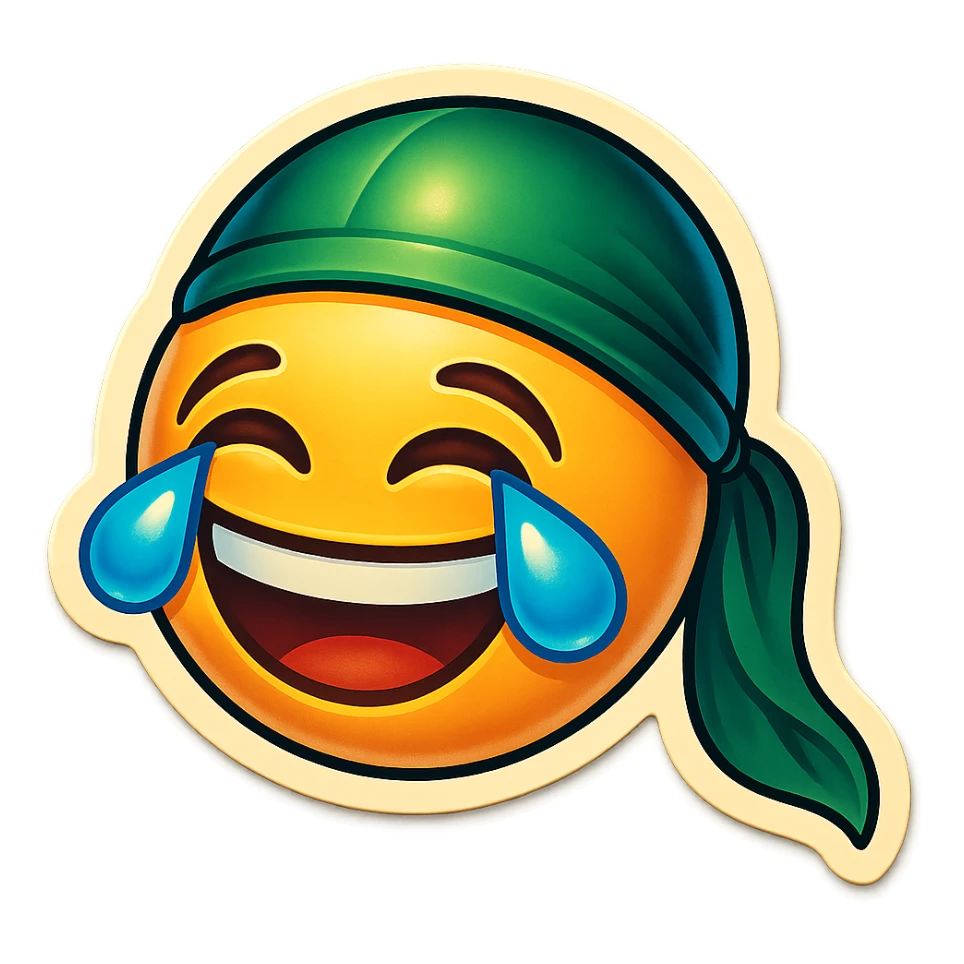 lol face laughing crying
make him smile
Change His durag To Green sticker