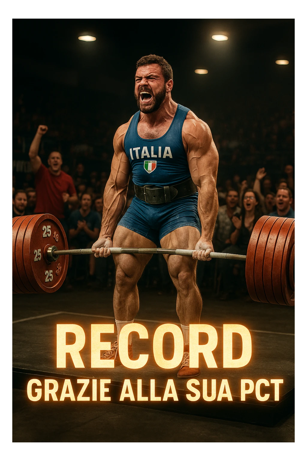 Powerlifter in gara che fa record grazie alla sua "PCT" in italiano sticker