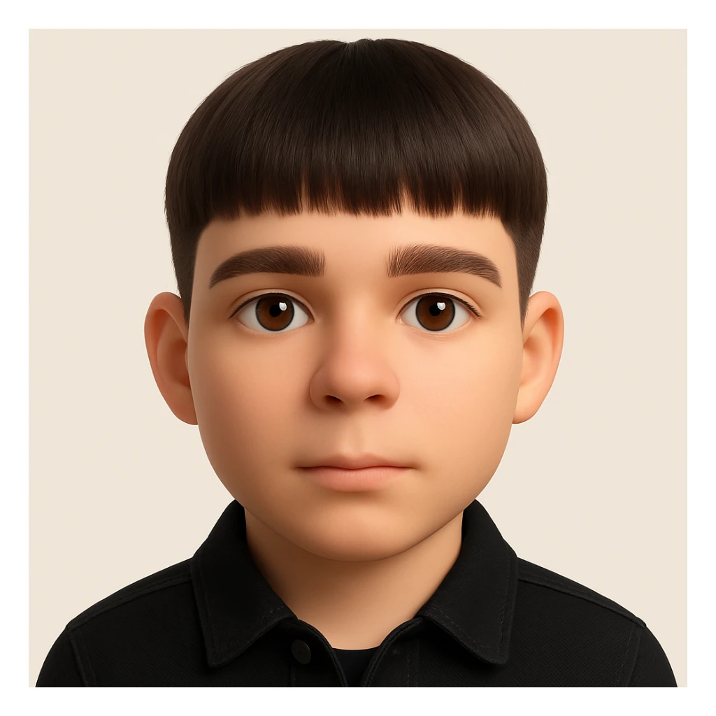 Create a highly realistic 3D emoji based on the provided photo. Preserve all facial details, remove acne and mustache, and dress the subject in a black denim jacket. The style should resemble Microsoft 3D emoji style. sticker