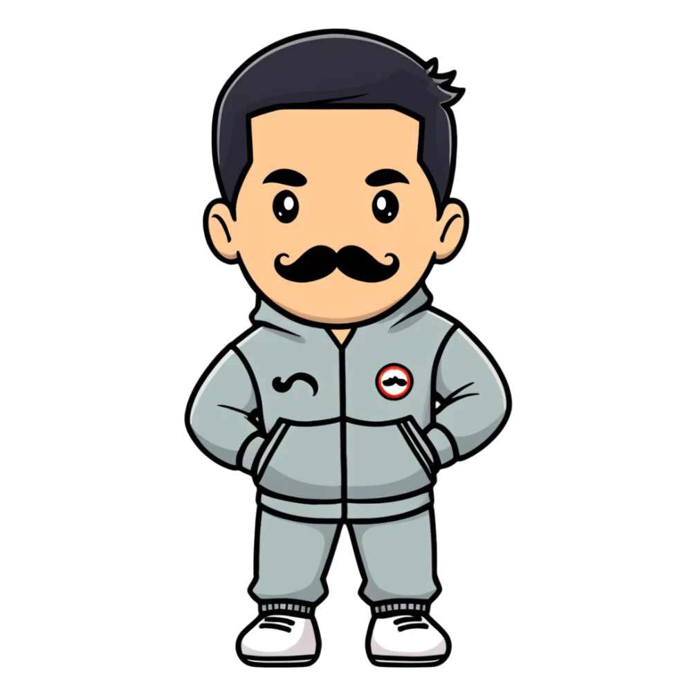 Recep İvedik, Turkish comedy film character with mustache, tracksuit sticker
