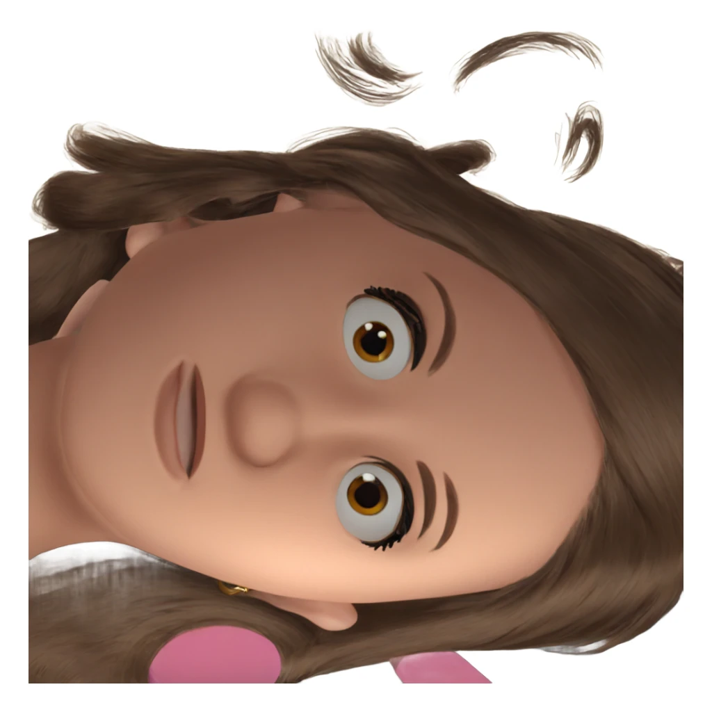 girl with brown hair earrings sticker