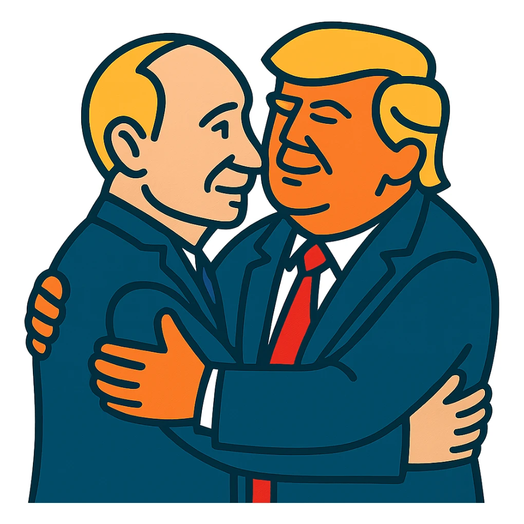Putin and Trump hugging sticker
