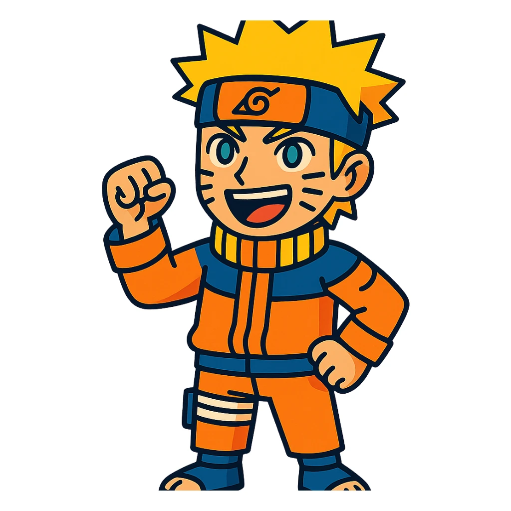 Naruto with vibrant colors in vibrant toon style sticker