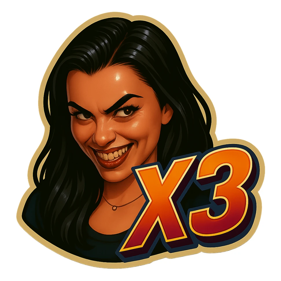 grin EVIL LOOk , Make it say "X3"" sticker