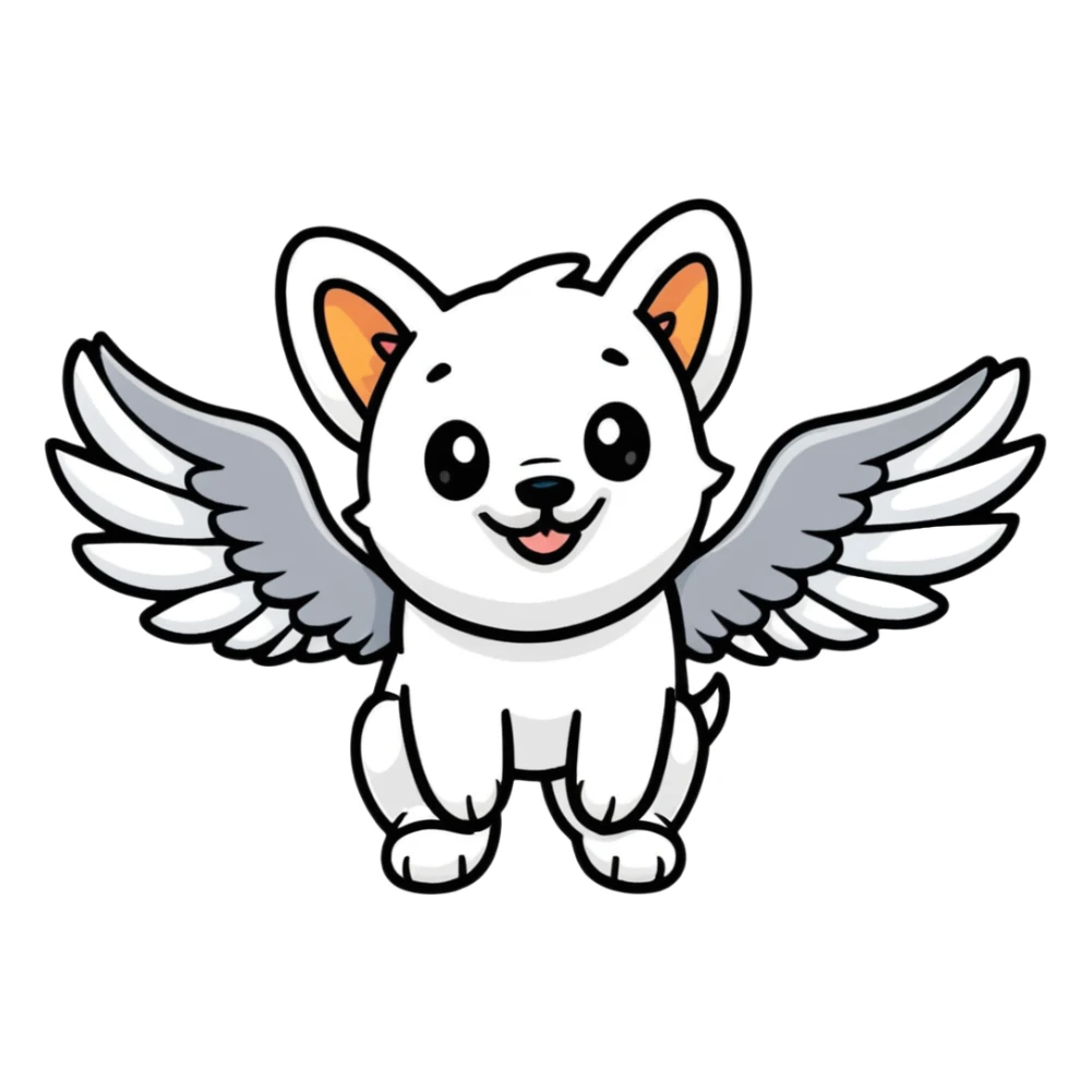 Perro con alas sticker