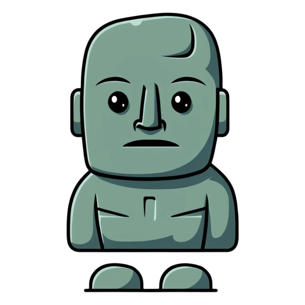 Moai statue with the face of Han Solo sticker