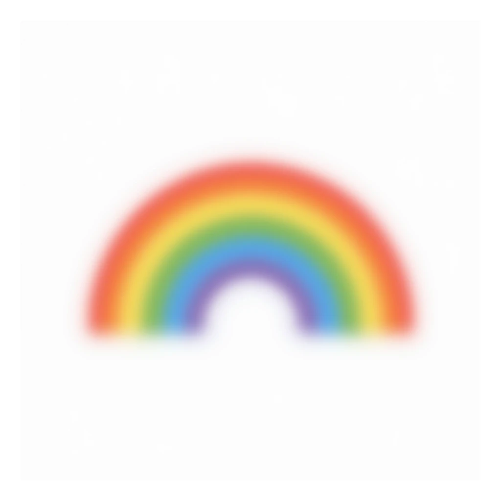 photorealistic icon of a rainbow on white background sticker