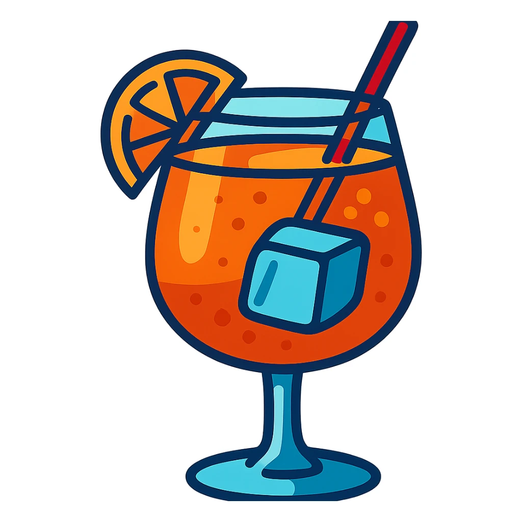 Aperol Spritz cocktail in vibrant toon style sticker