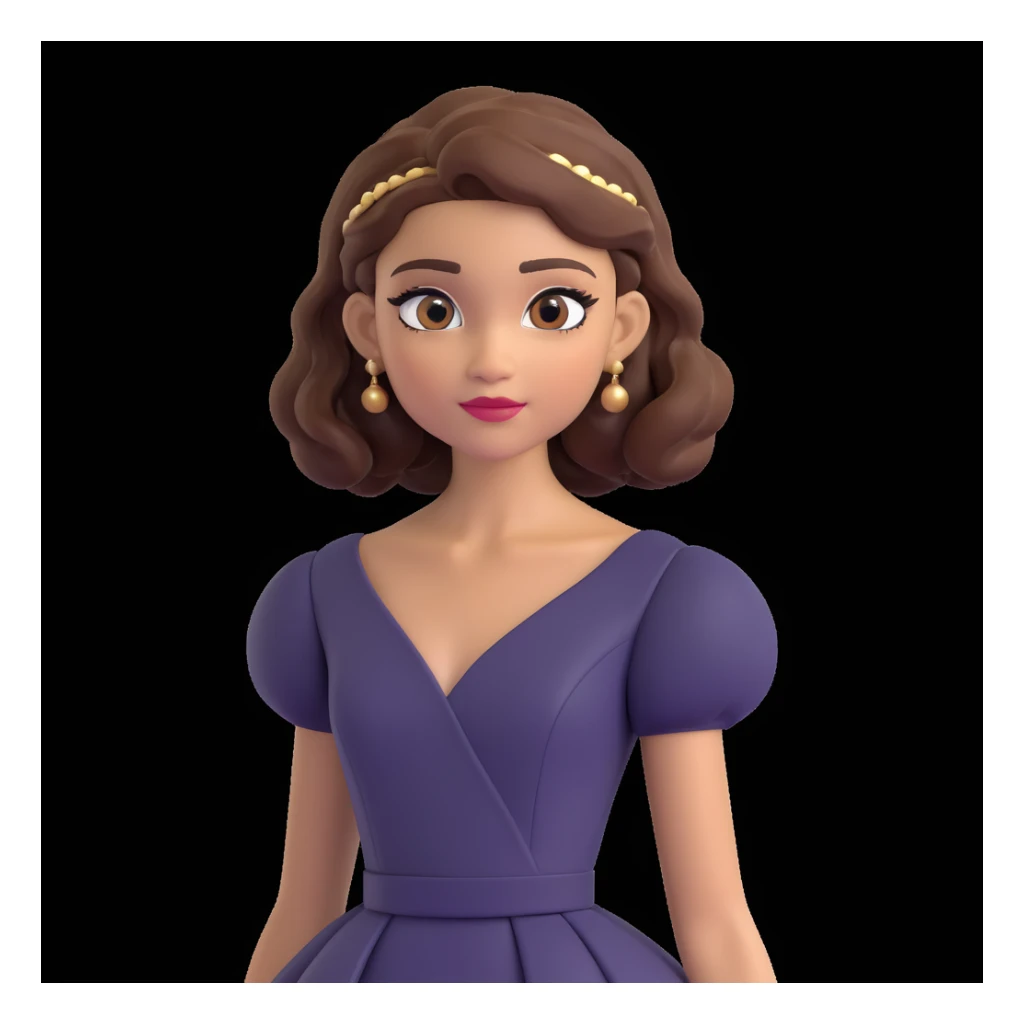 Zendaya as a 3D Disney princess, expressive and charming, large eyes, soft lighting, smooth skin, detailed hair, elegant dress, classic Disney look sticker