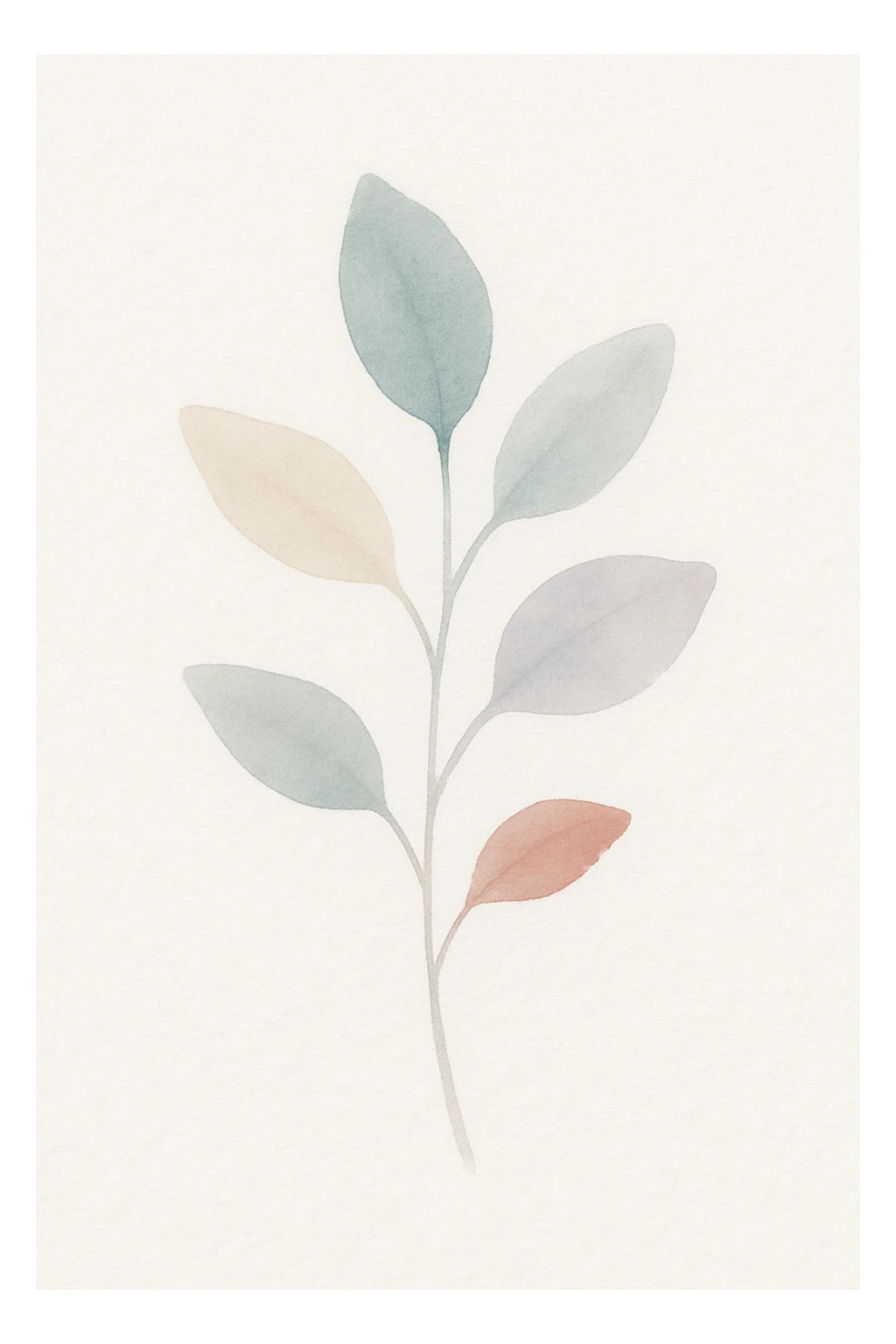 watercolor art style plant sticker
