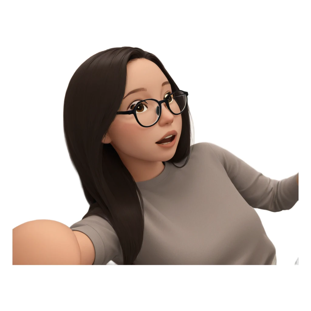 girl with glasses indoors sticker