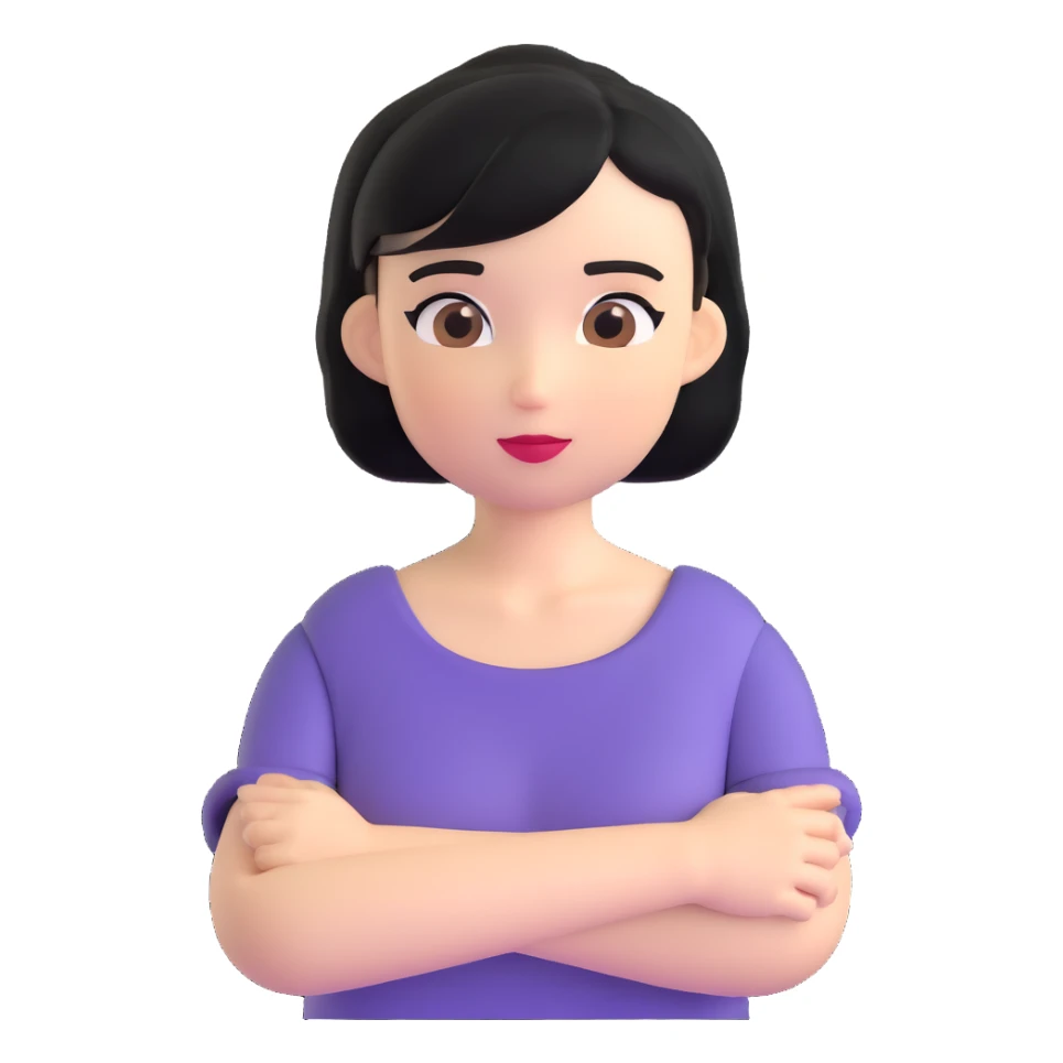 chica con pelo negro corto por los hombros sticker