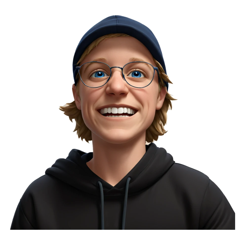 boy with blue eyes hoodie sticker