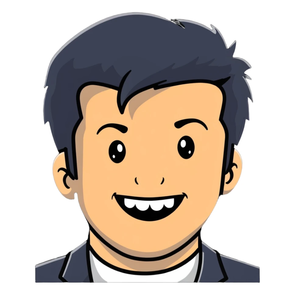 Rick Astley smiling but with only front teeth out sticker