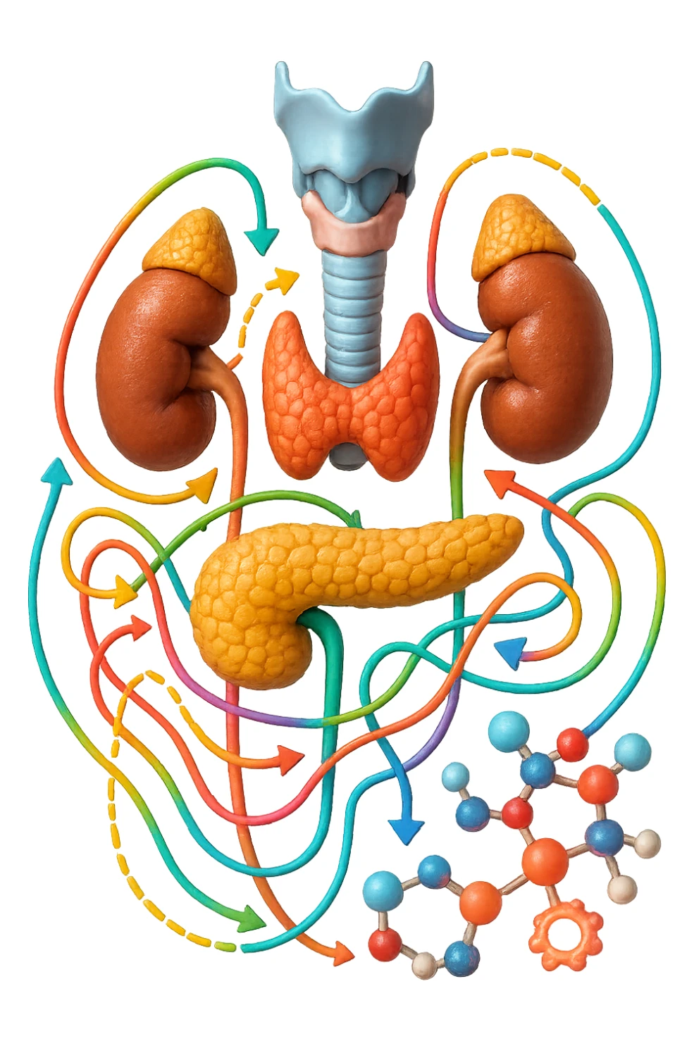 quadro ormonale e metabolico in 3d sticker