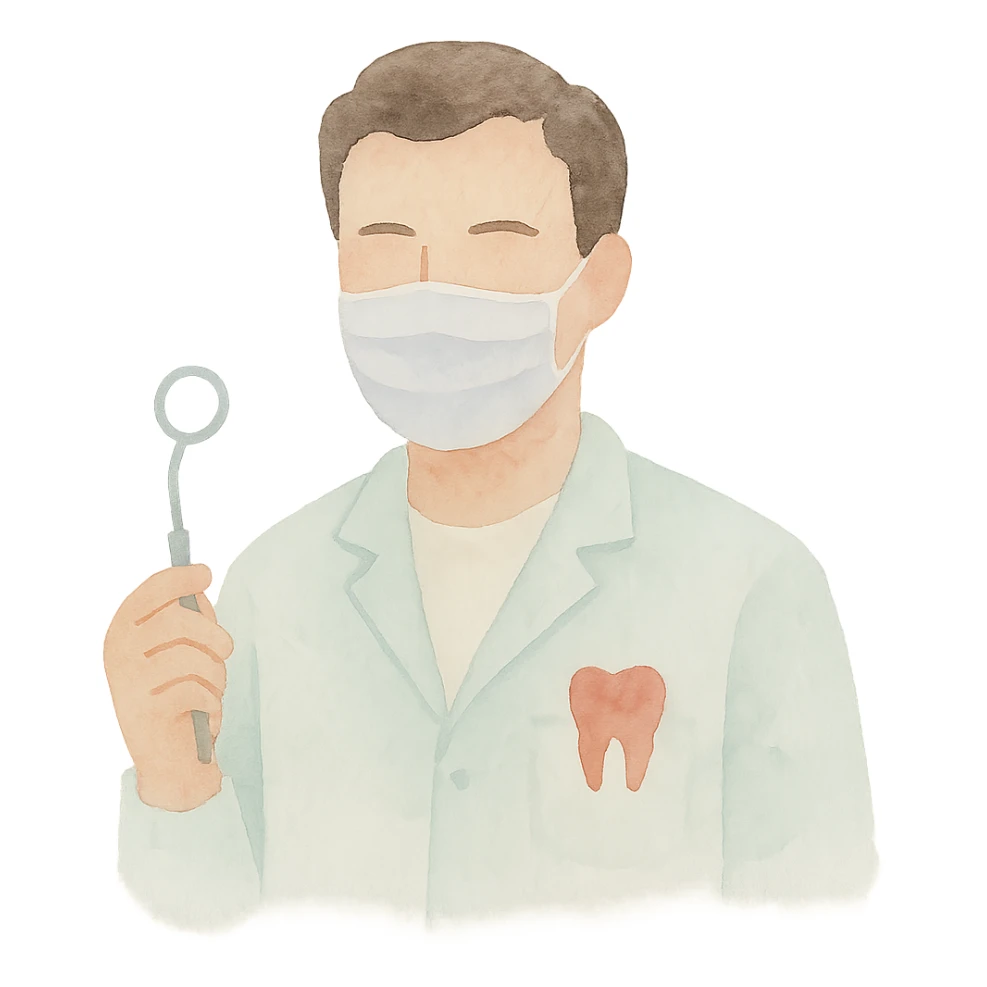 dentist, watercolor art style, soft brush strokes sticker