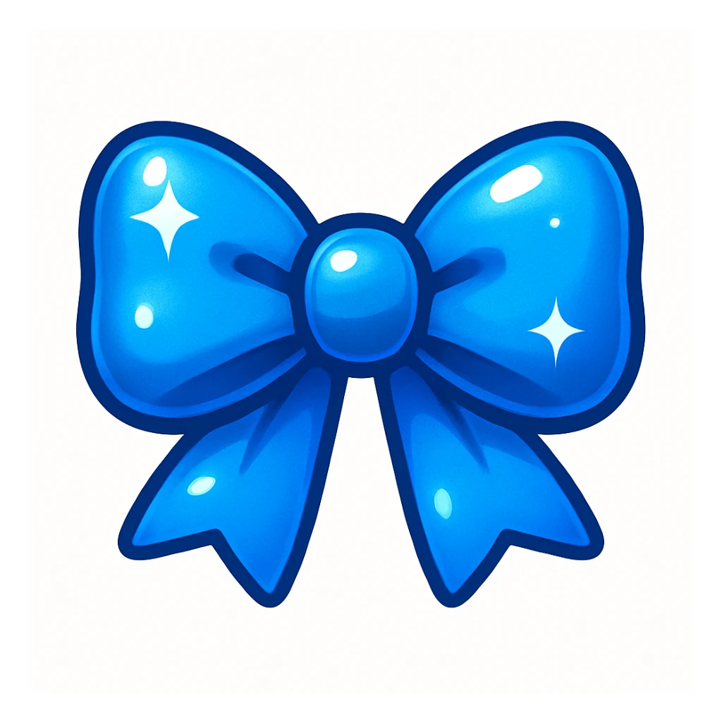 blue bow emoji, cute and shiny sticker