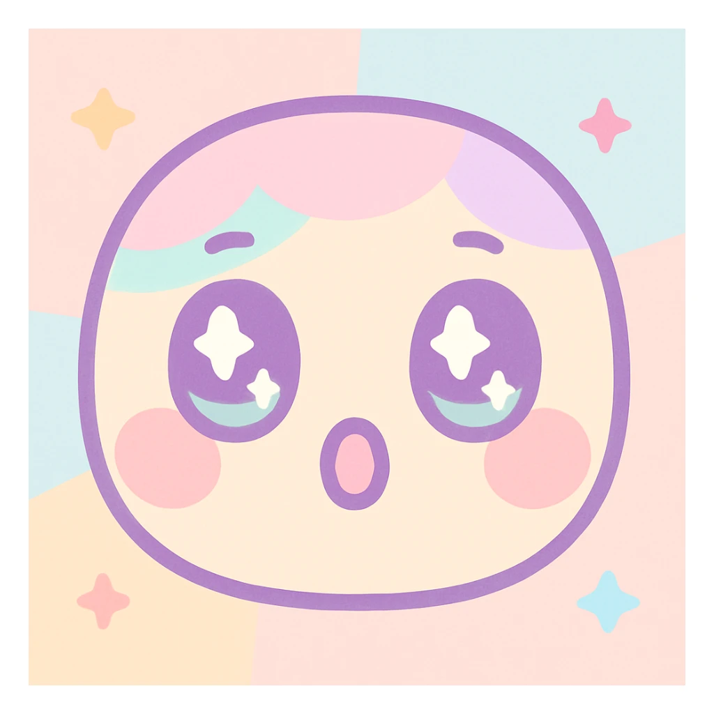 cute surprised face in kawaii style sticker