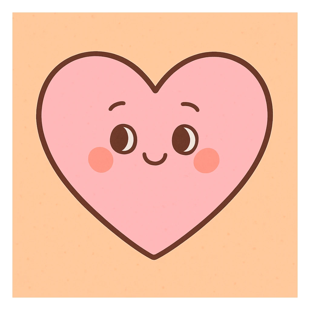 light pink heart, soft and gentle, simple shape, pastel color, charming and sweet sticker