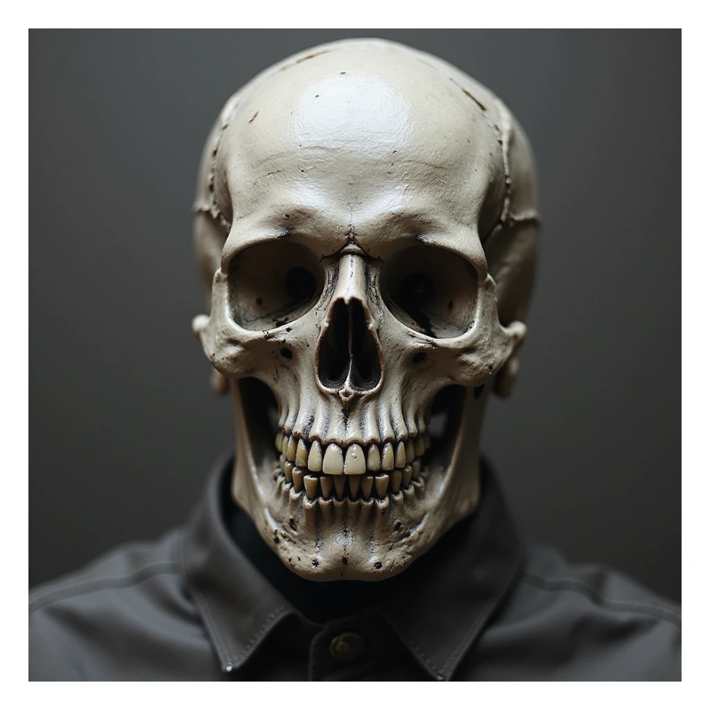 a dead skull winking, realistic style sticker