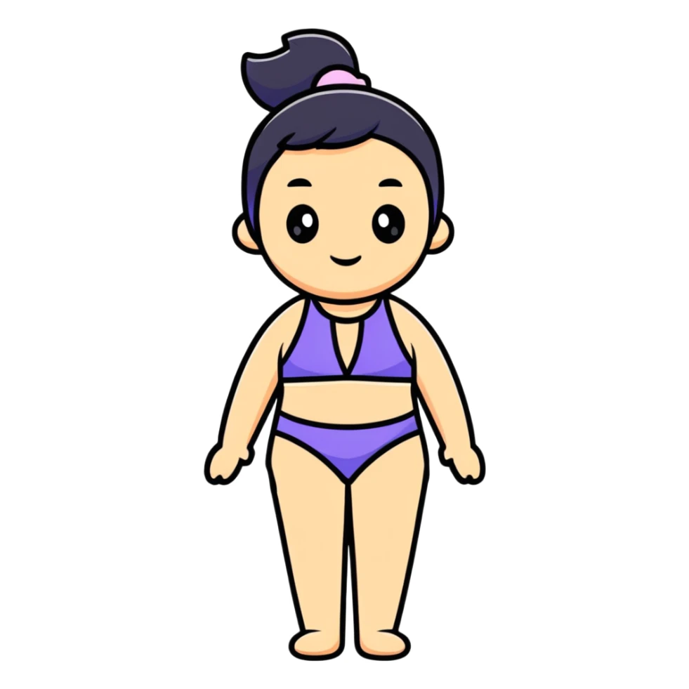 cartoon character in swimsuit sticker