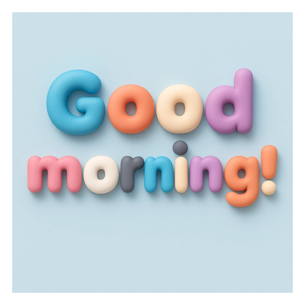 ”Good morning!” in mochi style sticker