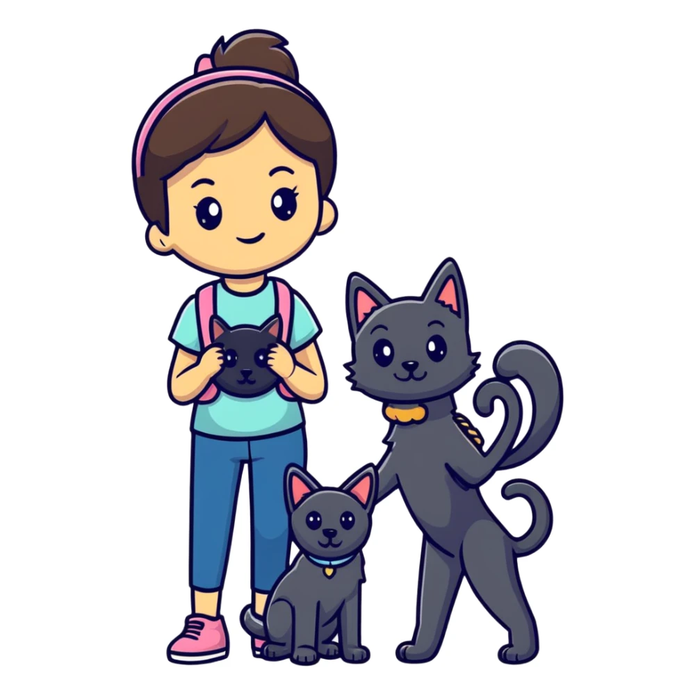 Best friends one with black German shepherd the other with a cat sticker