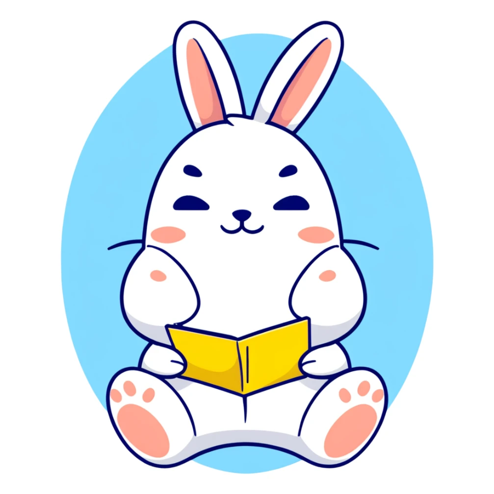 yellow bunny holding Monday memo while rubbing eyes, cartoonish sticker style sticker