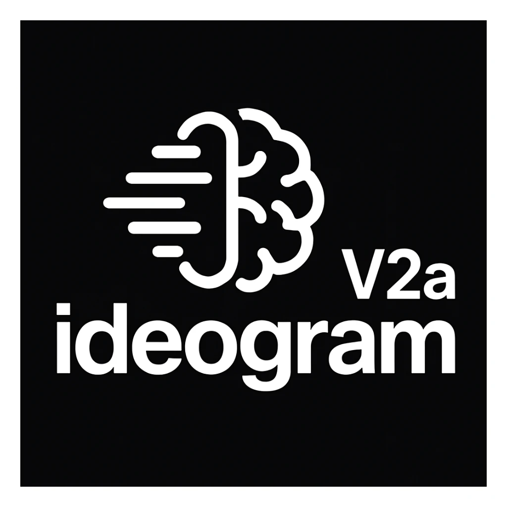 recreate this logo with text of "ideogram V2a", MAKE IT FIT IN SQAURE  sticker