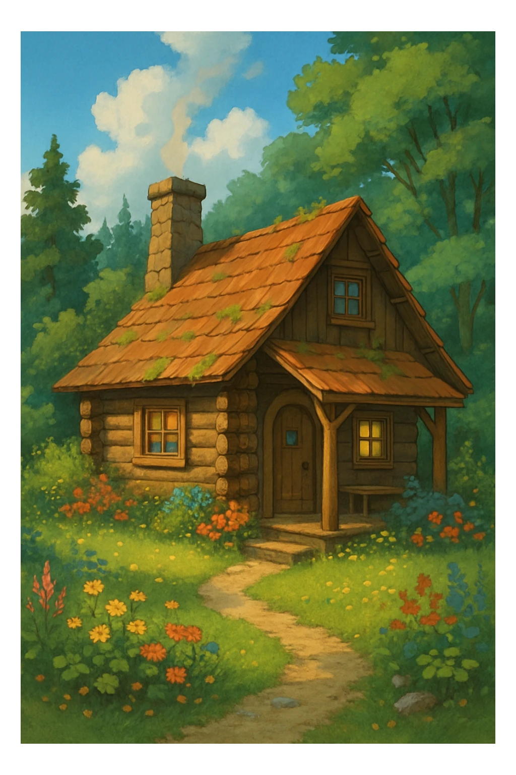 cozy cabin house sticker