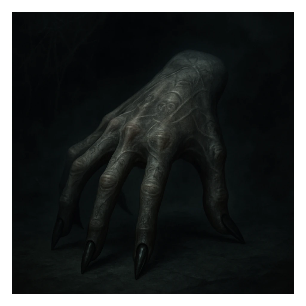 Wednesday Addams' hand inspired by Thing crawling, slightly creepy, gothic style sticker