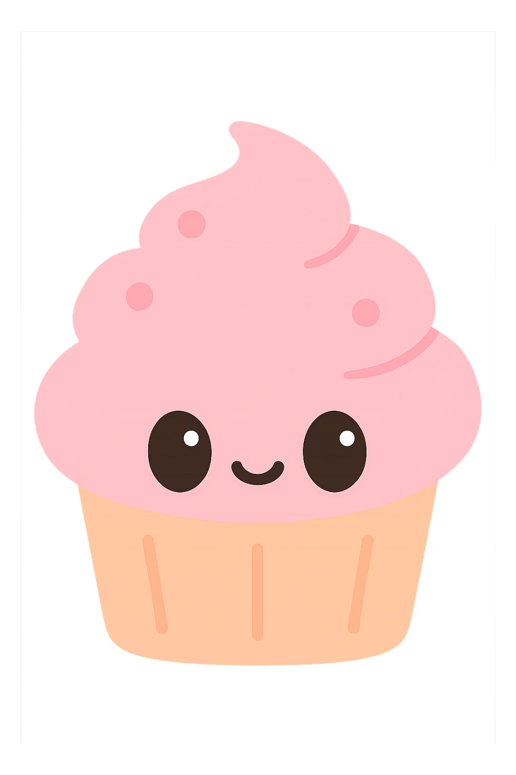 simple and cute cupcake with pink icing, no text sticker
