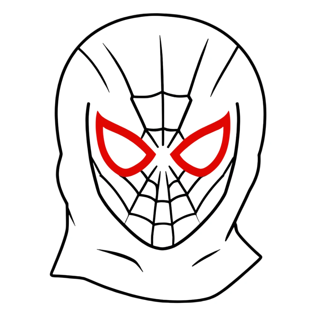 Spider-Man face mask only, classic red mask with white eyes sticker