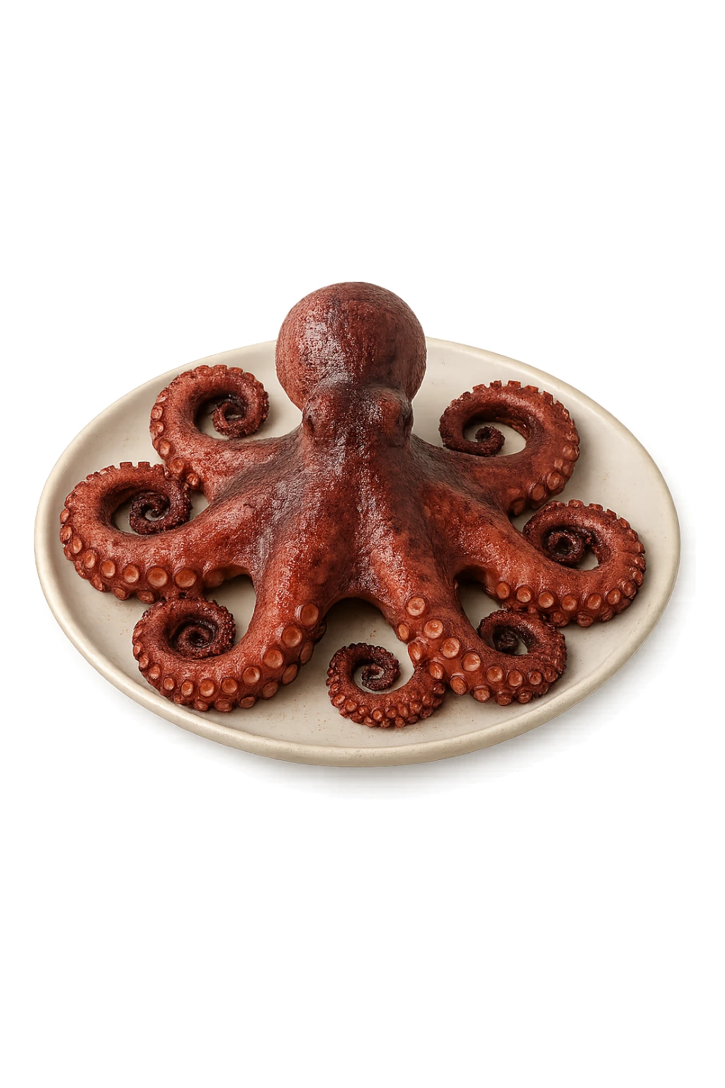 Polpo cucinato su un piatto sticker